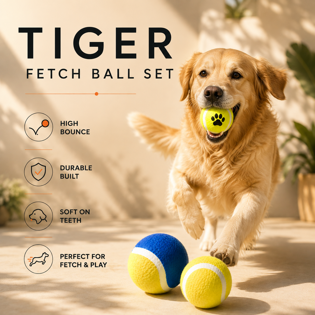 Tiger Fetch Ball Set of 3