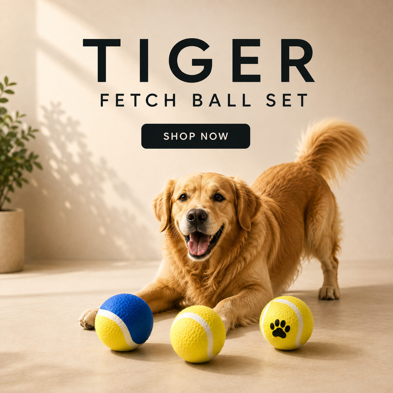 Tiger Fetch Ball Set of 3