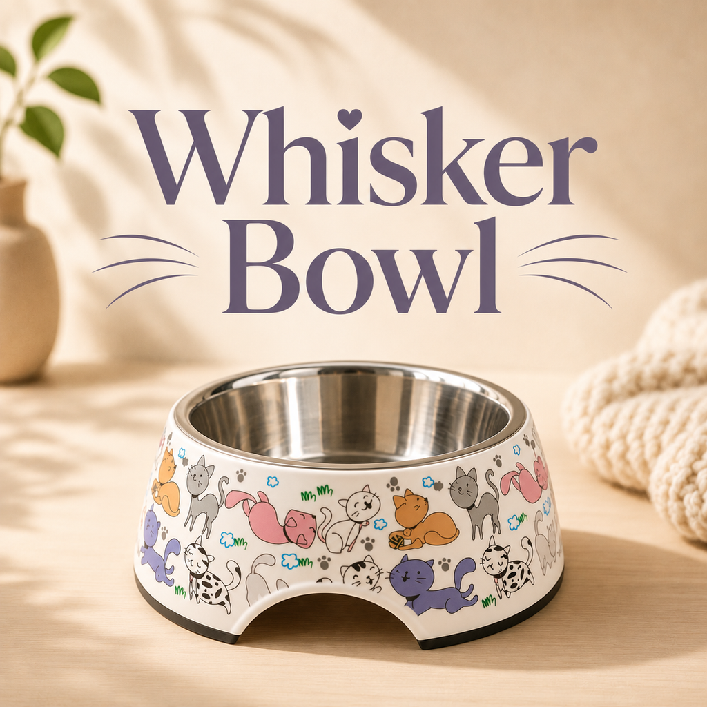 Whisker Bowl Stainless Steel & Melamine Cat Bowl