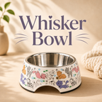 Whisker Bowl Stainless Steel & Melamine Cat Bowl