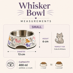 Whisker Bowl Stainless Steel & Melamine Cat Bowl